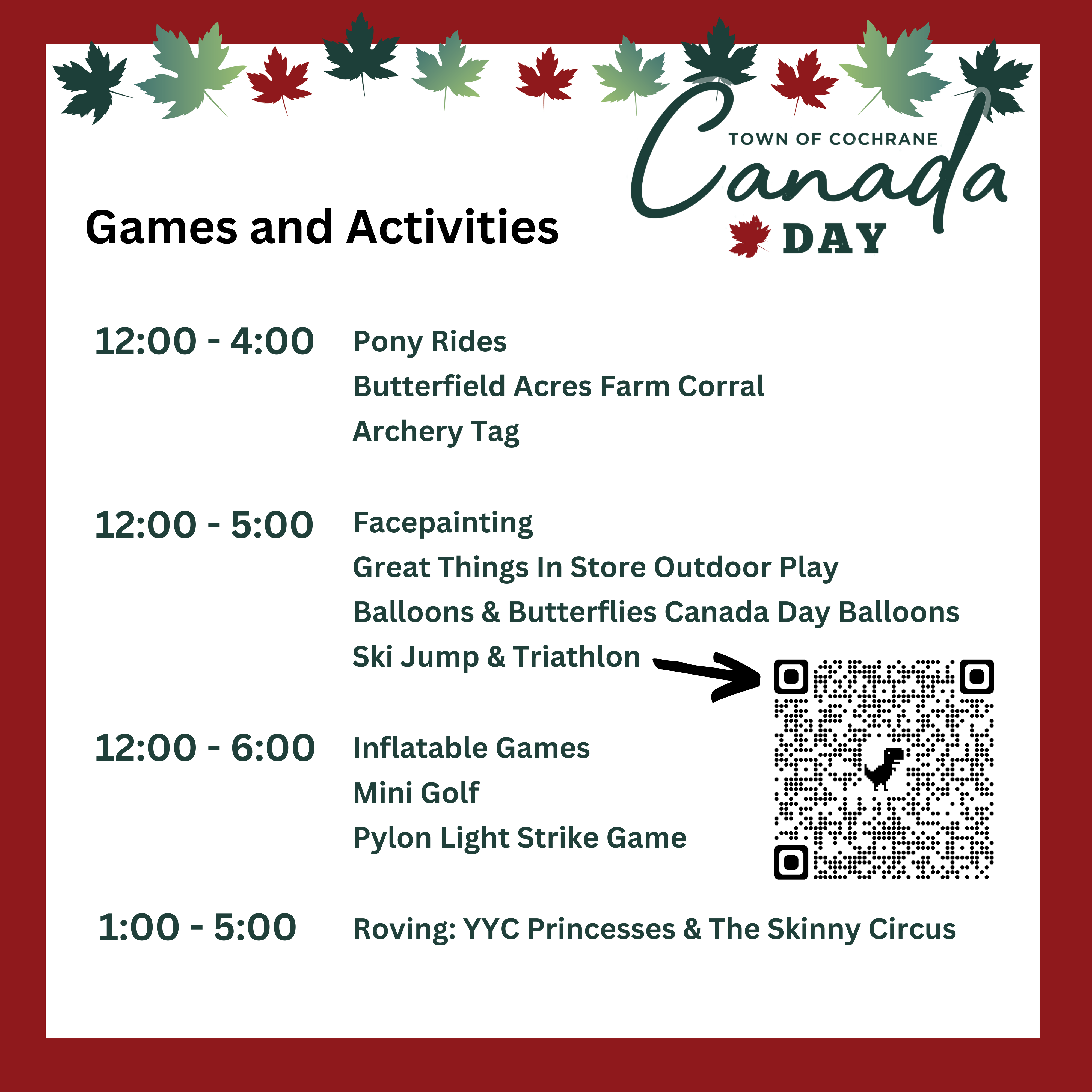 Cochrane Canada Day Activities